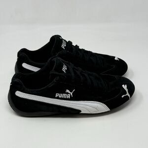 Puma Speed Cat Shoes Womens 7.5 Black White Suede Retro Running Sneakers